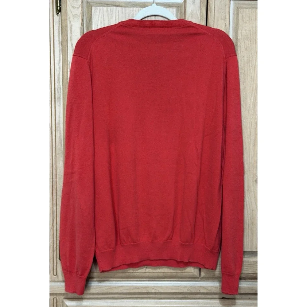 Brooks Brothers 346 Sweater Pullover Mens Large Red 100% Supima Cotton V Neck